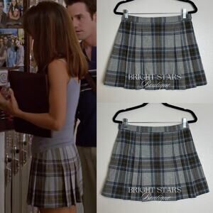 Rare Plaid Pleated Mini Skirt ASO Cordelia Chase BtVS Womens 10P Vintage Tartan